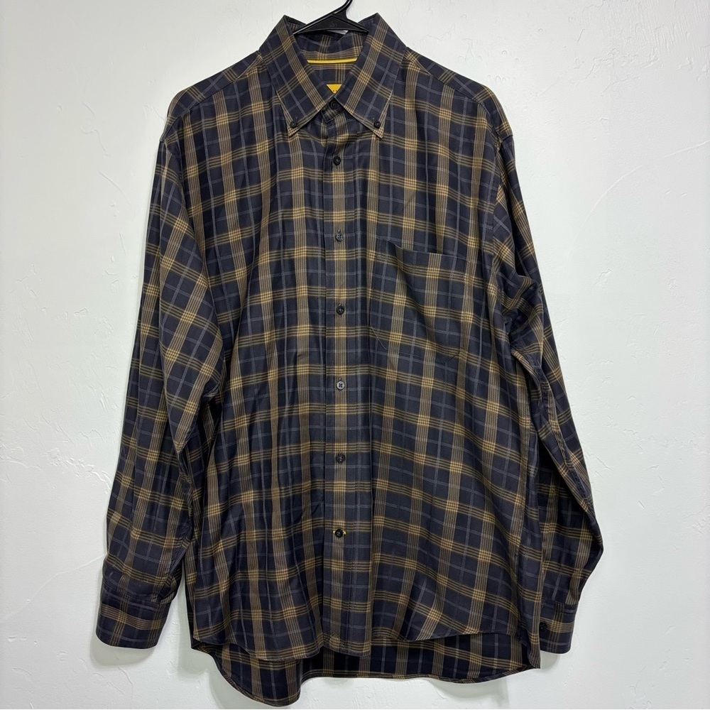 Robert Talbott Carmel Men's Button Down Dress Shirt Long Sleeve Plaid Cotton Lg